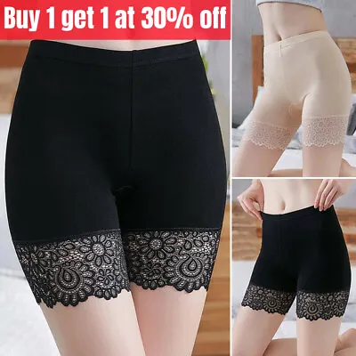 Womens Seamless Anti Chafing Lace Slip Shorts Underwear Under Skirt Safety Pants • £4.85
