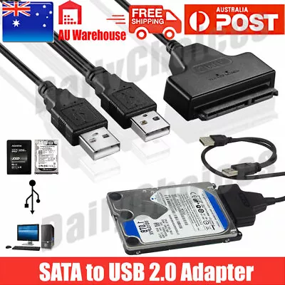 $6.60 • Buy USB 2.0 To SATA External Converter Adapter Cable For 2.5  HDD SSD SATA AU