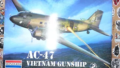 Monogram AC-47 Vietnam Gunship Plane Model Kit 1:48 Scale *BRAND NEW** Airfix • £12.50