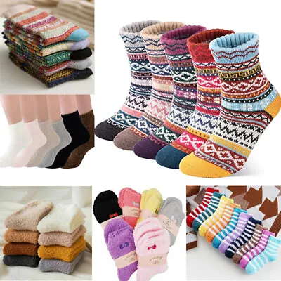 £7.29 • Buy 6Pairs Women Ladies Fluffy Bed Socks Winter Warm Soft Lounge Slipper Fleece Sock
