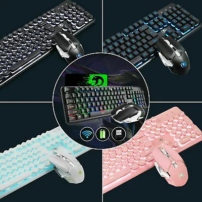 $55.99 • Buy Gaming Keyboard+Mouse Bundle Wireless 2.4G Rechargeable LED Backlit For PC Xbox