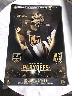 New Mint Vegas Golden Knights Marc Andre Fleury 2018 Playoff Poster V La Kings   • $16