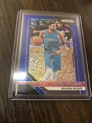 2018-19 Panini Prizm Michael Carter-Williams FOTL Blue Shimmer /7 Rockets • $15