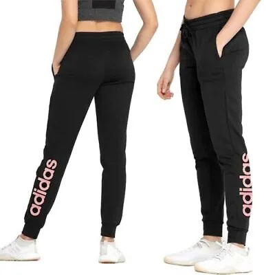 $44.96 • Buy Adidas Womens Black Ess Lin Joggers Track Pants Trackies