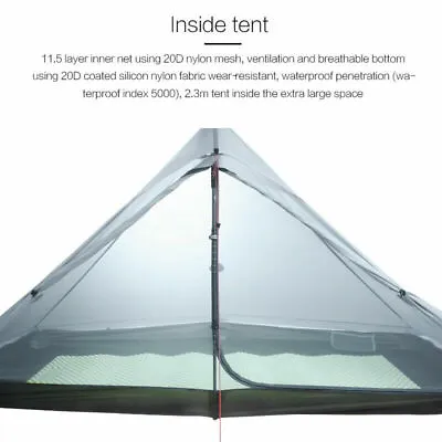 LANSHAN 1 Pro Outdoor 1Person Camping Hiking Ultralight Tent  Waterproof 20D New • $384.99