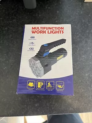 IPX 4 Waterproof Flashlight LED Work Light Camping Torch USB Charging • £5
