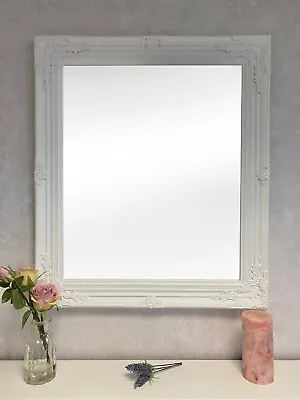 £49.95 • Buy WHITE WALL MIRROR ORNATE ANTIQUE STYLE MIRROR Overall Size 73 X 63cm