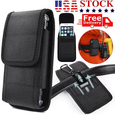 Universal Cell Phone Holster Leather Belt Clip Pouch Wallet Carrying Case • $8.59