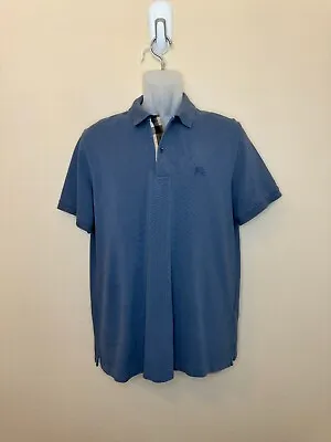 Burberry Brit Men's Pique Cotton Polo - Stone Blue • $26