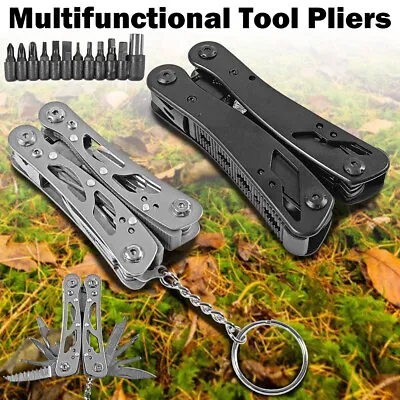 $14.99 • Buy All In One Multitool Camping Tool Folding Steel Pliers / Multi Tool Pocket Knife