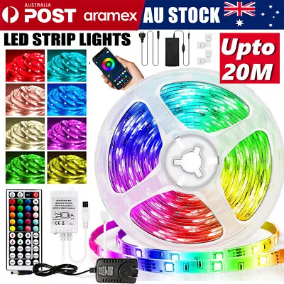 5M 10M 20M 30M RGB LED Strip Lights 5050 3528 44Key IR Remote +12V Power Adapter • $9.90