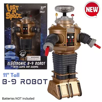 LOST IN SPACE Electronic Lights-Sounds B-9 Robot 11  Figure Sci-Fi Gift Golden • $93.25