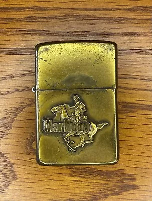 1982 Brass Marlboro Riding Cowboy Zippo Lighter • $150