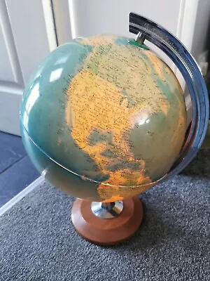 Vintage Tecnodidattica Illuminated Light Up World Globe Made In Italy. Working • £20