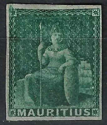 MAURITIUS SG27 1858 4d Green Mounted Mint • $246.33