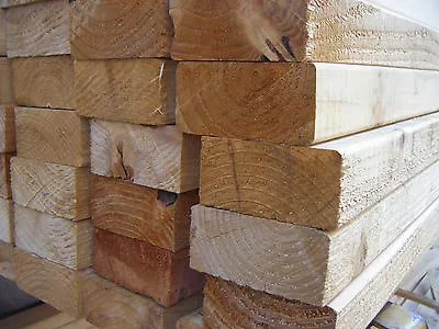 SOFTWOOD C16 KILN DRIED EASED EDGE TIMBER EX 50mm X 100mm (4X2) VARIOUS LENGTHS • £7.20