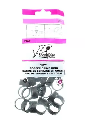 SharkBite 1/2  Pex/Barb Fitting Copper Crimp Ring 25 Count 23102CP25 • $9.99