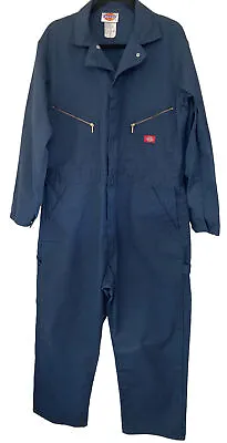 Dickies Mens Mechanic Suit Jumpsuit Coveralls Long Sleeve Blue 44 Regular • $30