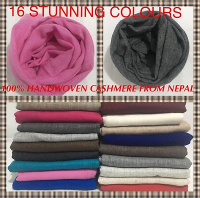 £25.99 • Buy 100% Pure Natural Handwoven Cashmere Scarf Shawl Wrap Nepal Soft Light,warm Gift