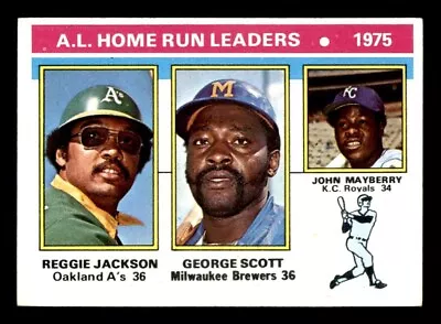 1976 Topps Baseball #194 A.L. Home Run Leaders Jackson EX *d5 • $5