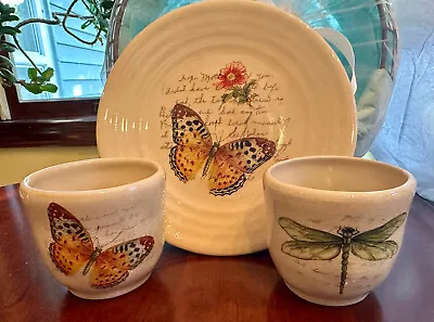 New-YANKEE CANDLE BUTTERFLIES DRAGONFLIES CANDLE HOLDERS PLANTERS & PLATE • £33.75