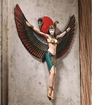 Egyptian Goddess Isis Wall Sculpture 14 Inch Full Color Decoration Gift • £22.99