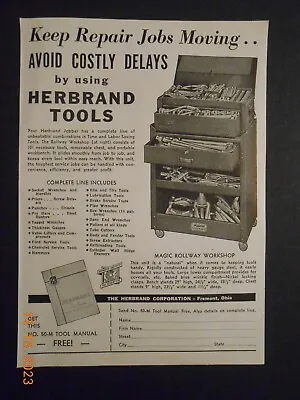 1937 Herbrand Corp Fremont Ohio Mechanic Tool Box AD K.R. Wilson Buffalo NY Ad • $8.49