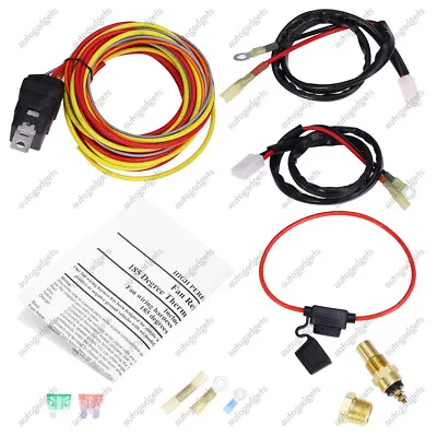 $25.41 • Buy 165 To 185 Dual Electric Fan Relay Wiring Harness Thermostat Sensor 40 AMP Kit