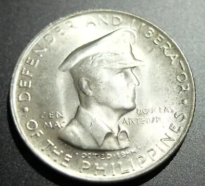 1947s Silver Philippines General Macarthur 50 Centavos Coin Bu Lot#12 • $21.86