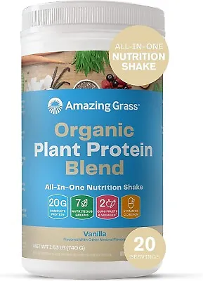 Amazing Grass - Organic Vegan Plant-Based Protein Powder - 20 Servings - Vanilla • $22.99