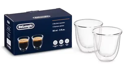 DeLonghi Espresso Thermo Glasses 2 Pack DBWALLESP - Brand New Free Shipping • $22.95