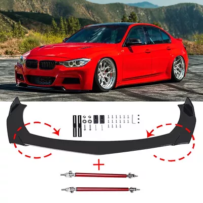 For F30 3-SERIES M-TECH M-SPORT Front Bumper Lip Splitter Spoiler + Strut Rods • $65.72