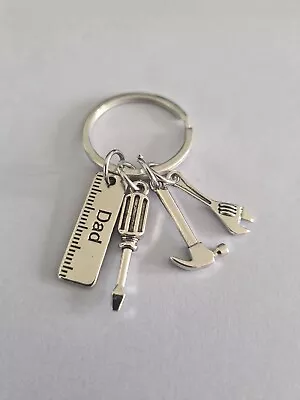 Stainless Steel Keyring & Charms For Dad Hammer Screwdriver Wrench Tools Gift • £2.50
