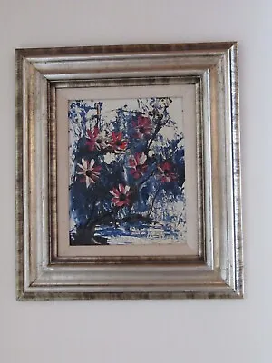 Vintage Original Oil On Board Painting Of Flowers By Noted Artist Morris Katz • $105