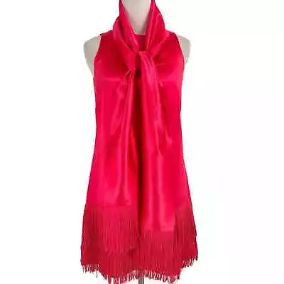 Pink Flapper Tassel Dress With Scarf / Belt • $25