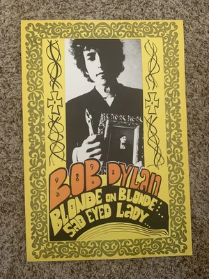 $89 • Buy Vtg 1960's KONST-Sweden Concert Poster Bob Dylan Blonde On Blonde Sad Eye Lady