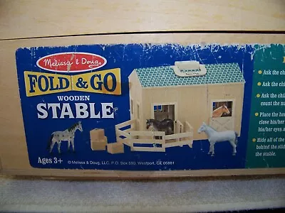 Melissa & Doug Fold & Go Wooden Stable Horse Barn Stable Only Sturdy Fun & Nice! • $14.73