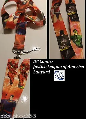 DC Comics JUSTICE LEAGUE Of America Lanyard Neck Strap Keychain ID Badge Holder  • $4.32