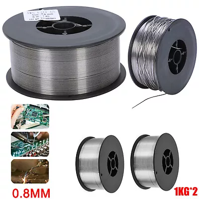 2PCS GASLESS MILD STEEL MIG WELDING WIRE REEL SPOOL FLUX CORE NO GAS 0.8mm 1KG • £14.30