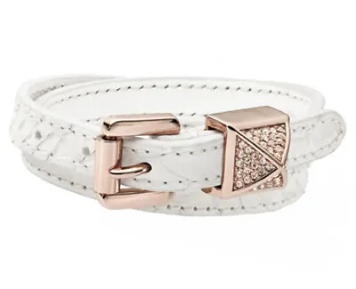 Michael Kors J1196 Womens Glam Rock Crystal Pyramid Double Wrap Leather Bracelet • $75.24