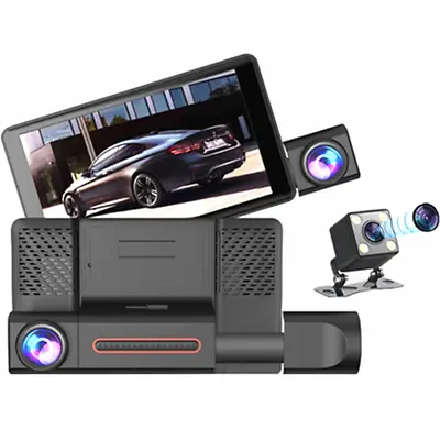 3 Lens Car DVR 4In Dash Cam 1080P Video Recorder Night Vision Rear View G-Sensor • $35