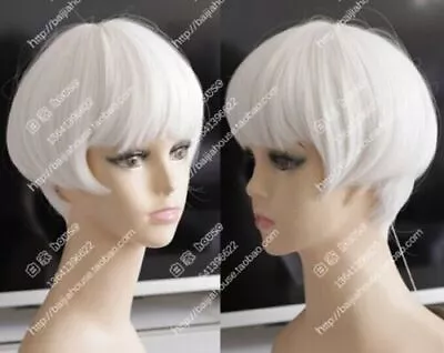 Fashion Bobo Wig Short White Hair Mushroom Head Window Wig • $17.09
