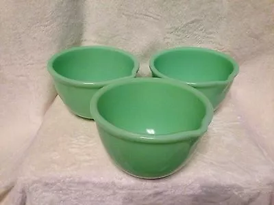 Vintage McKEE JADEITE - SET OF 3 - 6  MIXING BATTER BOWLS • $149.99