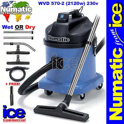 Numatic WVD570-2 Wet/Dry Twin Motor Vacuum Cleaner Hoover Car Van Valet Valeting • £649.99