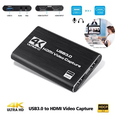 4K Audio Video Capture CardH DMI Video Capture Device Full HD Recording USB 3.0 • $20.90