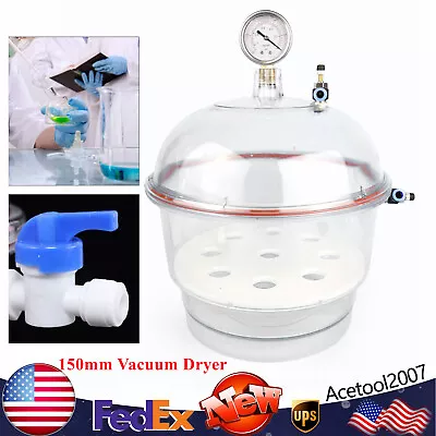 1x Desiccator Vacuum Polycarbonate Vacuum Desiccator Labs Dessicator Dryer 150mm • $53.21