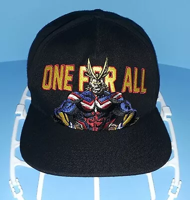 MY HERO ACADEMIA  ONE FOR ALL  Black Snapback Hat W/ Embroidered Logo - NEW - • $17.95