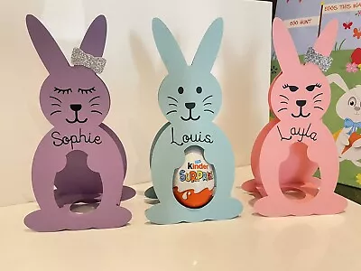 Personalised Easter Kinder Egg Holder Bunny Rabbit • £2