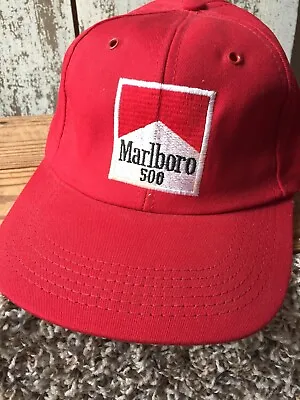 Vintage 1980s Marlboro Snap Back Trucker Hat Cap Advertising Racing Marlboro  • $54