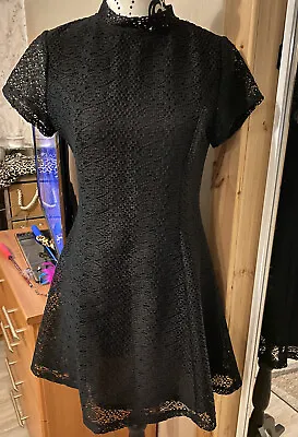 £3 • Buy Zara Black Lace Overlay Fit & Flare Dress Size S Dress